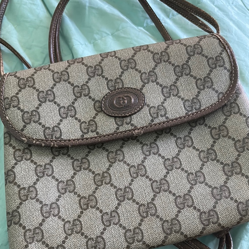 Gucci Beige and Brown Crossbody Bag